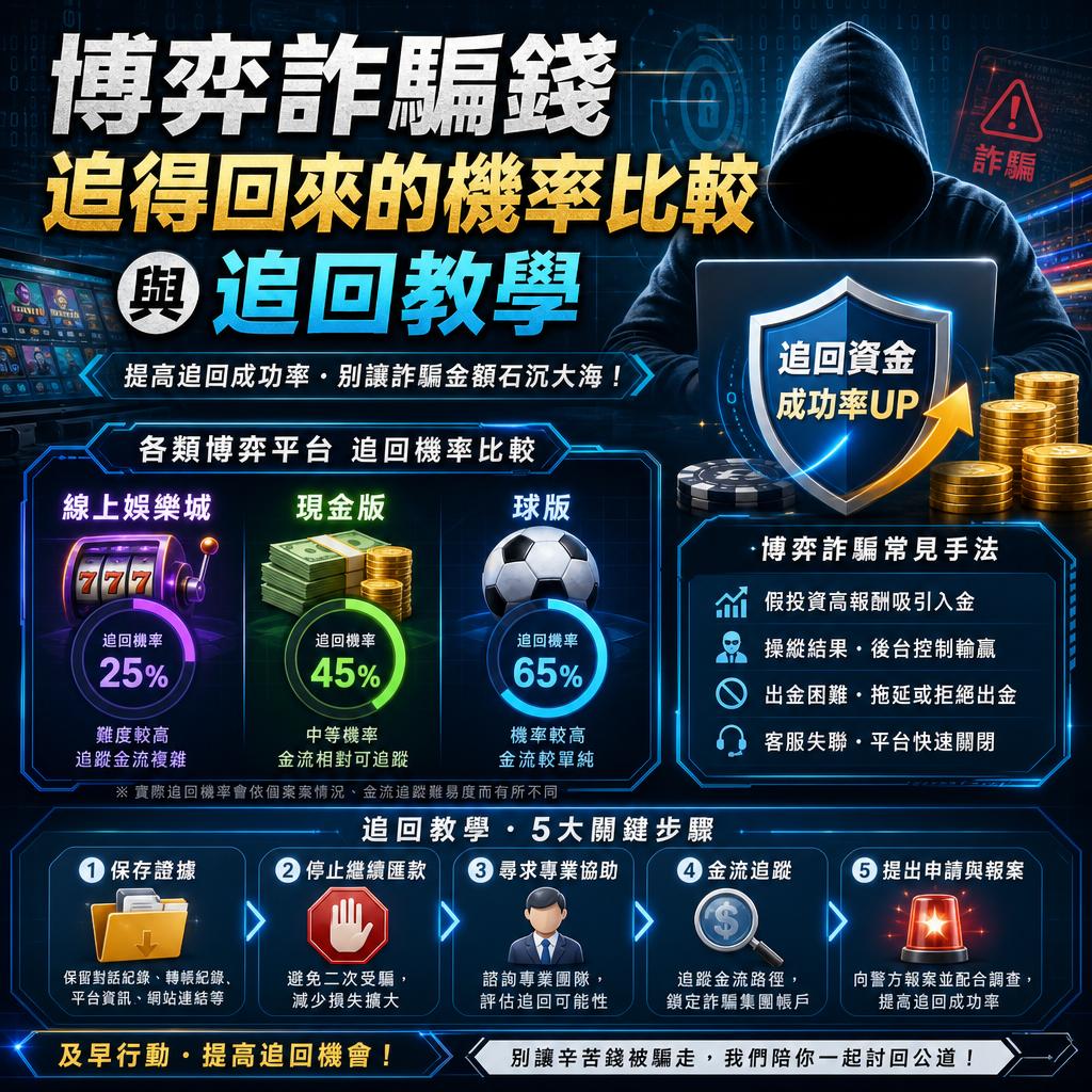 博弈詐騙錢追得回來的機率比較與追回教學